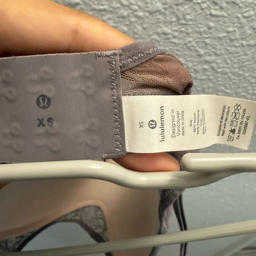 LULULEMON shadow mesh bra leaf lunar rock misty shell size XS - Picture 4 of 4
